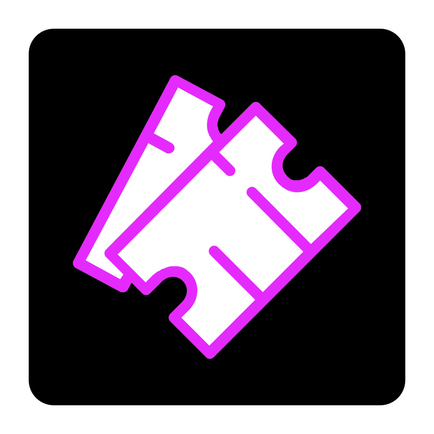 An app icon of two tickets