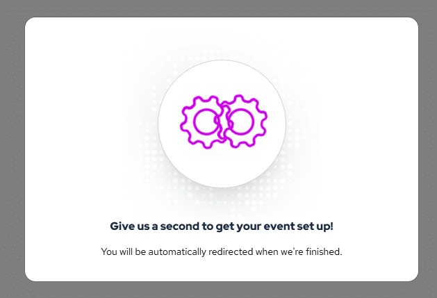 loading screen with two pink gears