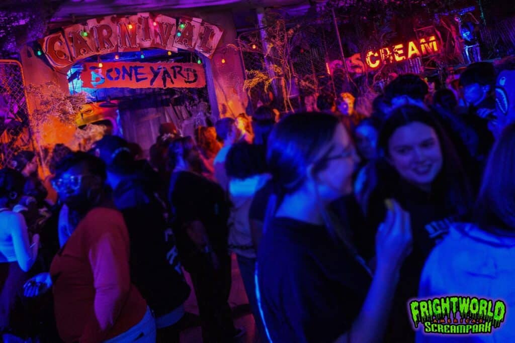 crowd shot at Frightworld haunted attraction